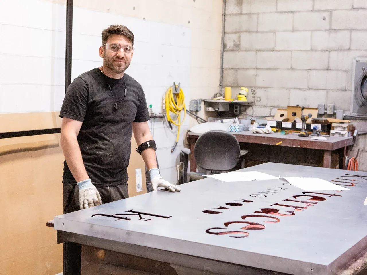 Excellent Sign Group fabricator at work