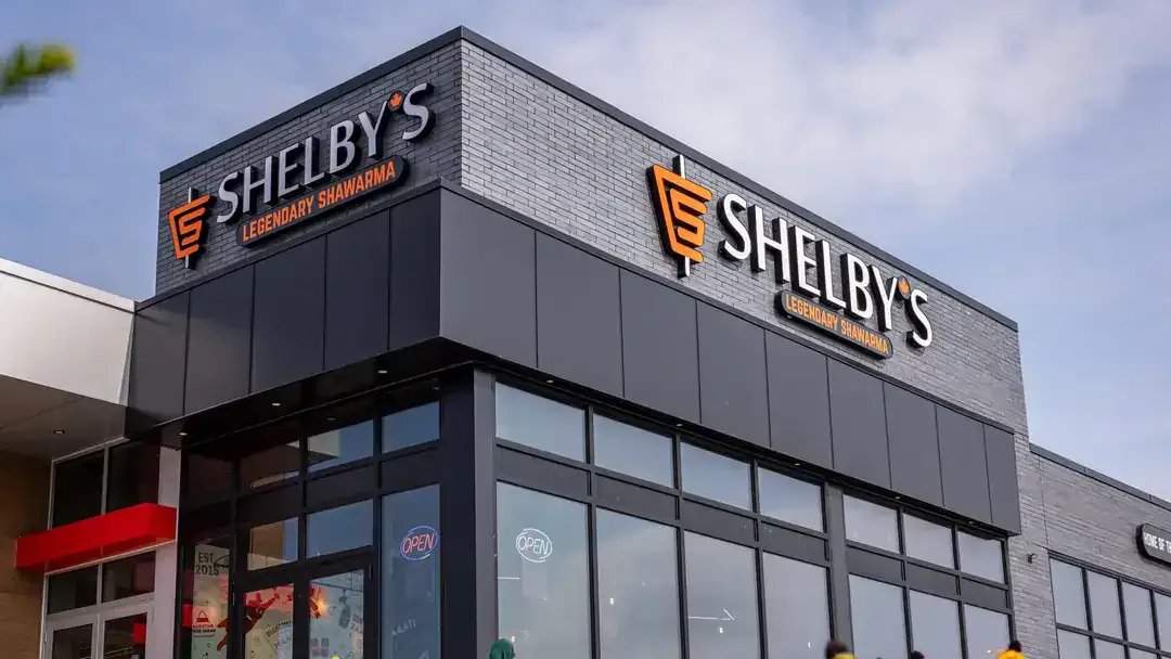Shelby's installed channel letter signage