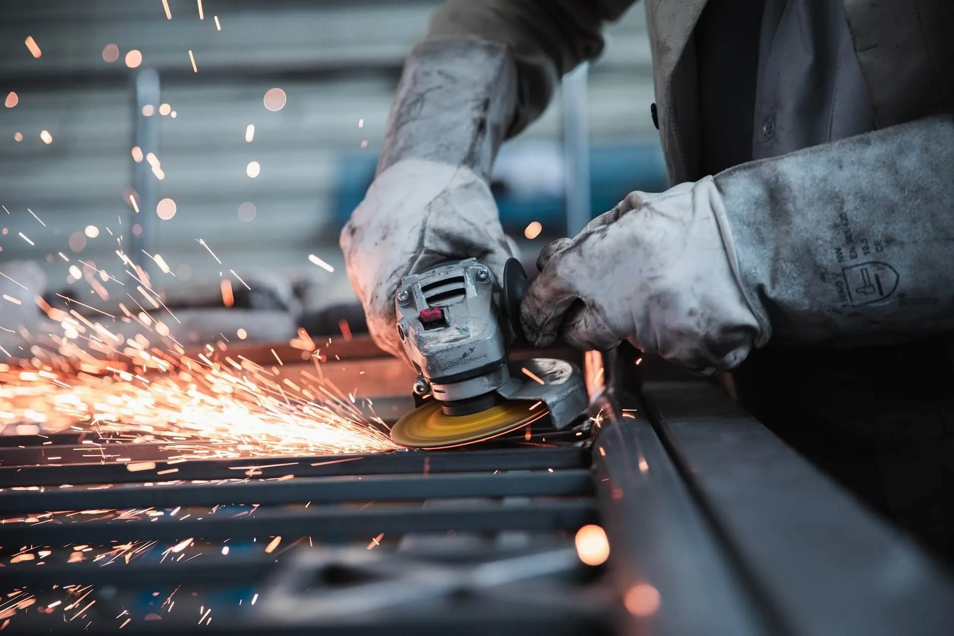 Welder at work during the fabrication stage